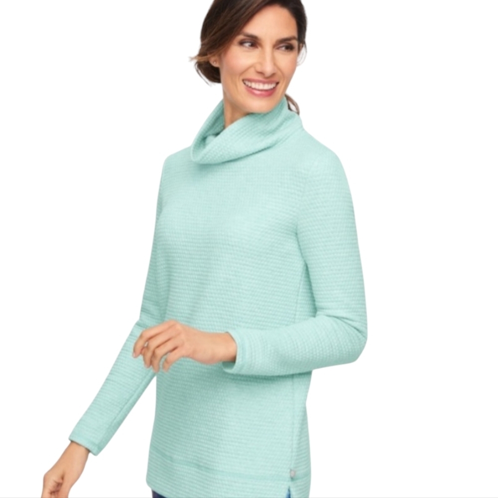 T- By‎ TALBOTS Bubble Jacquard Quilted Sweater Feminine Dainty